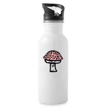 Fungus Mushrooms Poisonous Mycology Earthy Vector 1 - Water bottle with straw - white - Right