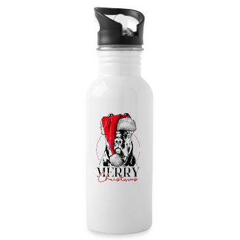 Santa CANE CORSO Merry Christmas Dog Wilsigns - Water bottle with straw - white - Right