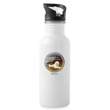Whisky Spruch Single Malteser - Trinkflasche mit integriertem Trinkhalm - Weiß - Rechts
