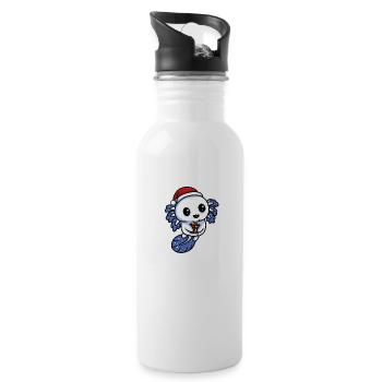AXOLOTL CHRISTMAS DESIGN - Trinkflasche mit integriertem Trinkhalm - Weiß - Rechts