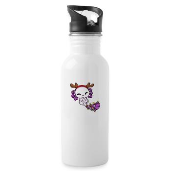 AXOLOTL CHRISTMAS DESIGN 2 - Trinkflasche mit integriertem Trinkhalm - Weiß - Rechts