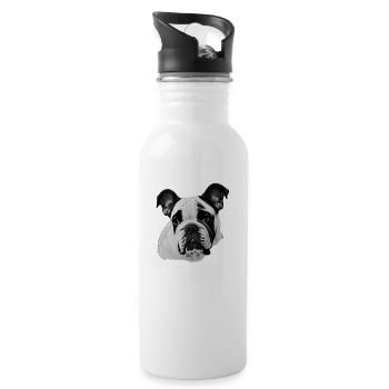 Bulldog français chien anglais 7 - Gourde avec paille intégrée - blanc - Droite