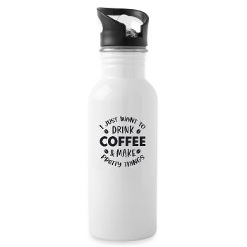 I just want to drink - Water bottle with straw - white - Right