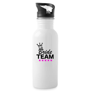 Team Braut - Trinkflasche mit integriertem Trinkhalm - Weiß - Rechts