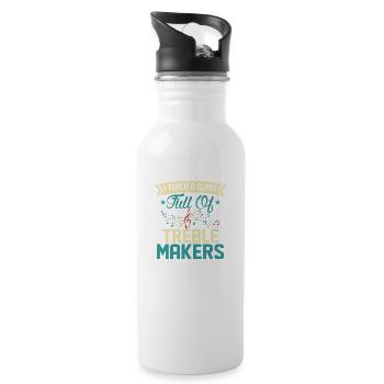 I Teach A Class Full Of Treble Makers School Teach - Water bottle with straw - white - Right