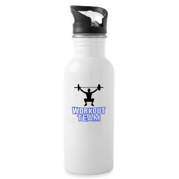 Workout Team - Water bottle with straw - white - Right