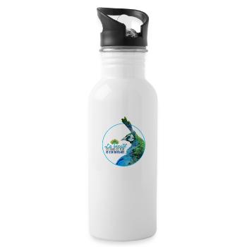 Peacock - Water bottle with straw - white - Right