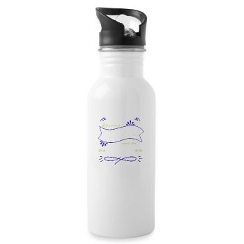hundefreund bullterrier geburtstagsgeschenkidee - Trinkflasche mit integriertem Trinkhalm - Weiß - Rechts
