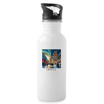 VIENNA - Trinkflasche mit integriertem Trinkhalm - Weiß - Rechts