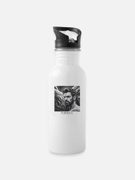 GREEK POSEIDON - Trinkflasche mit integriertem Trinkhalm - Weiß
