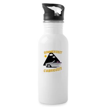 Cabrio Fahrer Shirt Geschenke Cabriolet Spruch - Trinkflasche mit integriertem Trinkhalm - Weiß - Rechts