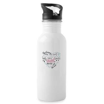 Mother's Day Heart 3 - Water bottle with straw - white - Right