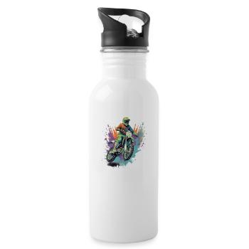 Motorcycle cross Fabio - Water bottle with straw - white - Right