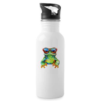Crog the frog - Water bottle with straw - white - Right