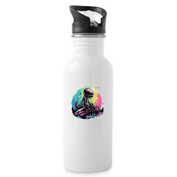 Ali the Alien - Water bottle with straw - white - Right
