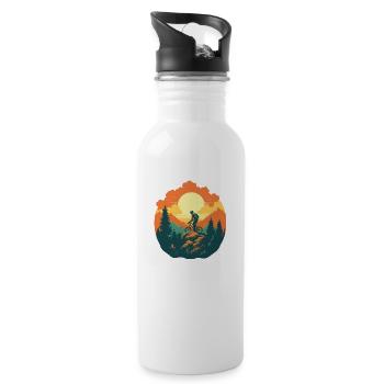 Downhill Mountainbike Vector - Trinkflasche mit integriertem Trinkhalm - Weiß - Rechts