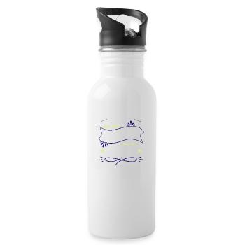 ethical hacker anonymous mask funny equestrian - Trinkflasche mit integriertem Trinkhalm - Weiß - Rechts