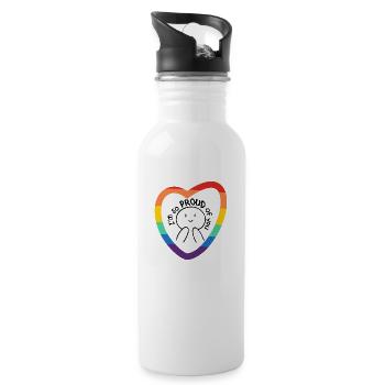 LGBT Pride Month Rainbow Love-ich bin so stolz auf dich - Trinkflasche mit integriertem Trinkhalm - Weiß - Rechts