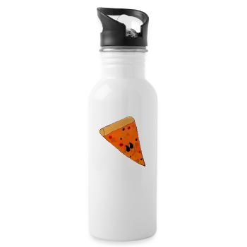 Impression Kawaii Pizza | Original par. MMJ49 - Gourde avec paille intégrée - blanc - Droite