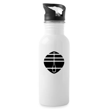 black paddle logo - Water bottle with straw - white - Right