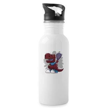 Padel Paddel Schläger Tennis Sport I Geschenk - Trinkflasche mit integriertem Trinkhalm - Weiß - Rechts