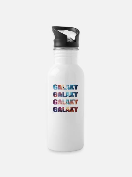 galaxy - Water bottle with straw - white
