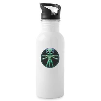 Alien de Vinci - Trinkflasche mit integriertem Trinkhalm - Weiß - Rechts
