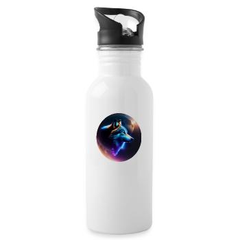Wolf - Water bottle with straw - white - Right