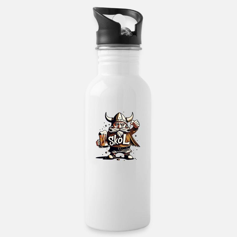 Skol - Gourde avec paille intégrée - blanc