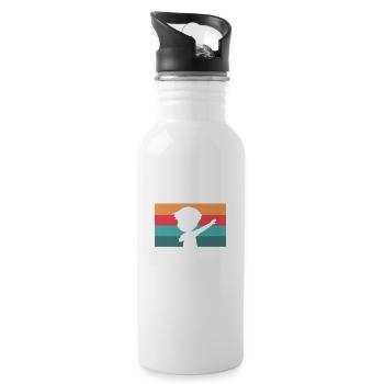 Schule Schulkind Bääm! Viertklässler 4. Klasse - Trinkflasche mit integriertem Trinkhalm - Weiß - Rechts