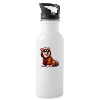 Finnish Lapphund - Water bottle with straw - white - Right
