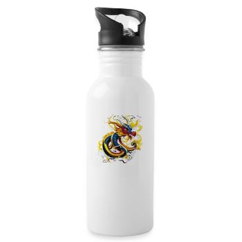 Chinese Dragon (Artwork Collection) - Water bottle with straw - white - Right
