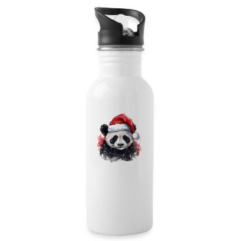 Panda avec chapeau de Père Noël Panda Bear Noël - Gourde avec paille intégrée - blanc - Droite