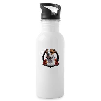 American Staffordshire - Water bottle with straw - white - Right