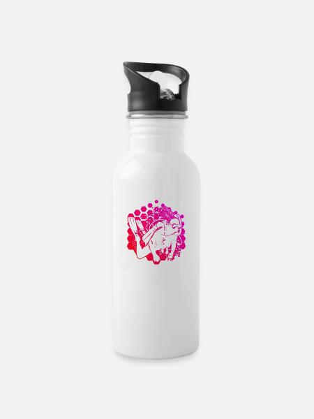 Scuba Taucher Diver Tauchen Damen Scuba Tauchen - Trinkflasche mit integriertem Trinkhalm - Weiß