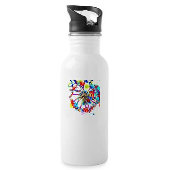 T-Shirt fleuri coloré, chemise tendance, Cool, A733464 - Gourde avec paille intégrée - blanc - Droite