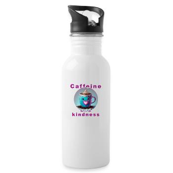 Loving coffee mug with message "Caffeine and kin - Water bottle with straw - white - Right