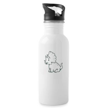 Doux Triceratops Dino - Gourde avec paille intégrée - blanc - Droite