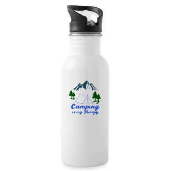 camping therapy - Trinkflasche mit integriertem Trinkhalm - Weiß - Rechts