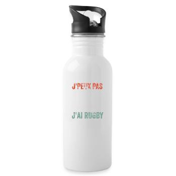 J'peux pas j'ai rugby - Gourde avec paille intégrée - blanc - Droite