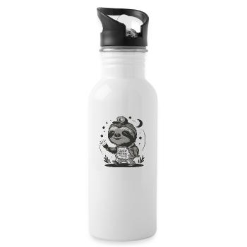 Sloth Sleepwalker Night - Trinkflasche mit integriertem Trinkhalm - Weiß - Rechts