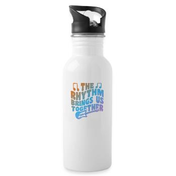 The Rhythm Brings Us Together - Trinkflasche mit integriertem Trinkhalm - Weiß - Rechts