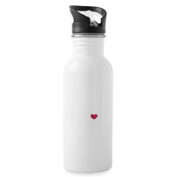 Nachtschicht Die Nacht ist nicht nur zum Schlafen - Trinkflasche mit integriertem Trinkhalm - Weiß - Rechts