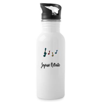 RUHESTAND. GLÜCKLICHER RUHESTAND. GLÜCKLICHER RUHESTAND - Trinkflasche mit integriertem Trinkhalm - Weiß - Rechts