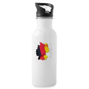 Germany flag in the Germany map DE - Water bottle with straw - white - Right