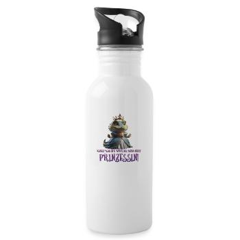 Kroko Prinzessin 02 - Trinkflasche mit integriertem Trinkhalm - Weiß - Rechts