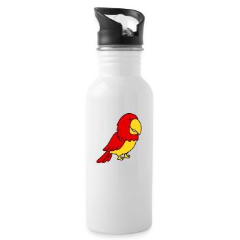 parrot - Water bottle with straw - white - Right