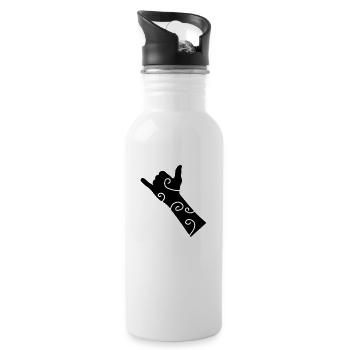 hand - Trinkflasche mit integriertem Trinkhalm - Weiß - Rechts