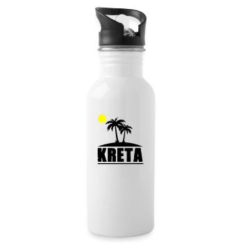 kreta - Trinkflasche mit integriertem Trinkhalm - Weiß - Rechts