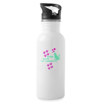 Nothing works without a cat 01 - Water bottle with straw - white - Right